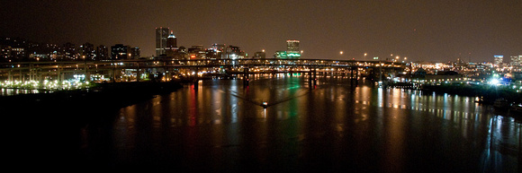 Portland from the Ross Island Bridge at Midnight