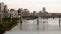 Portland from the 17 Bus Crossing the Ross Island Bridge