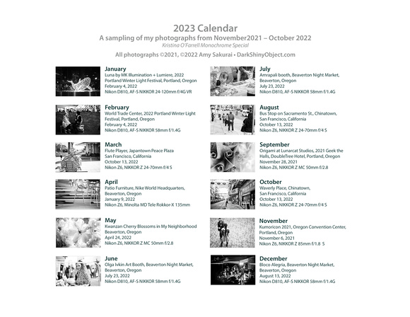 Calendar Page: Photography by Amy Sakurai