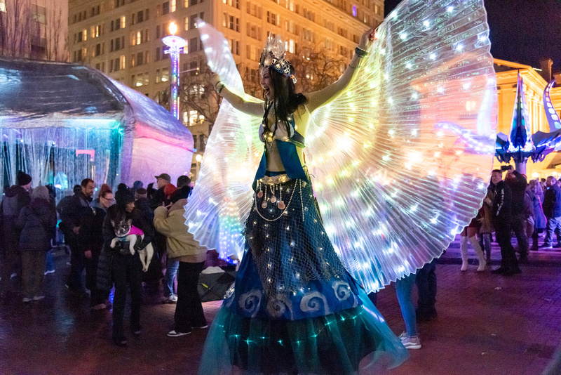 Illuminated Stiltwalker