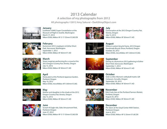 Calendar Page: Photography by Amy Sakurai